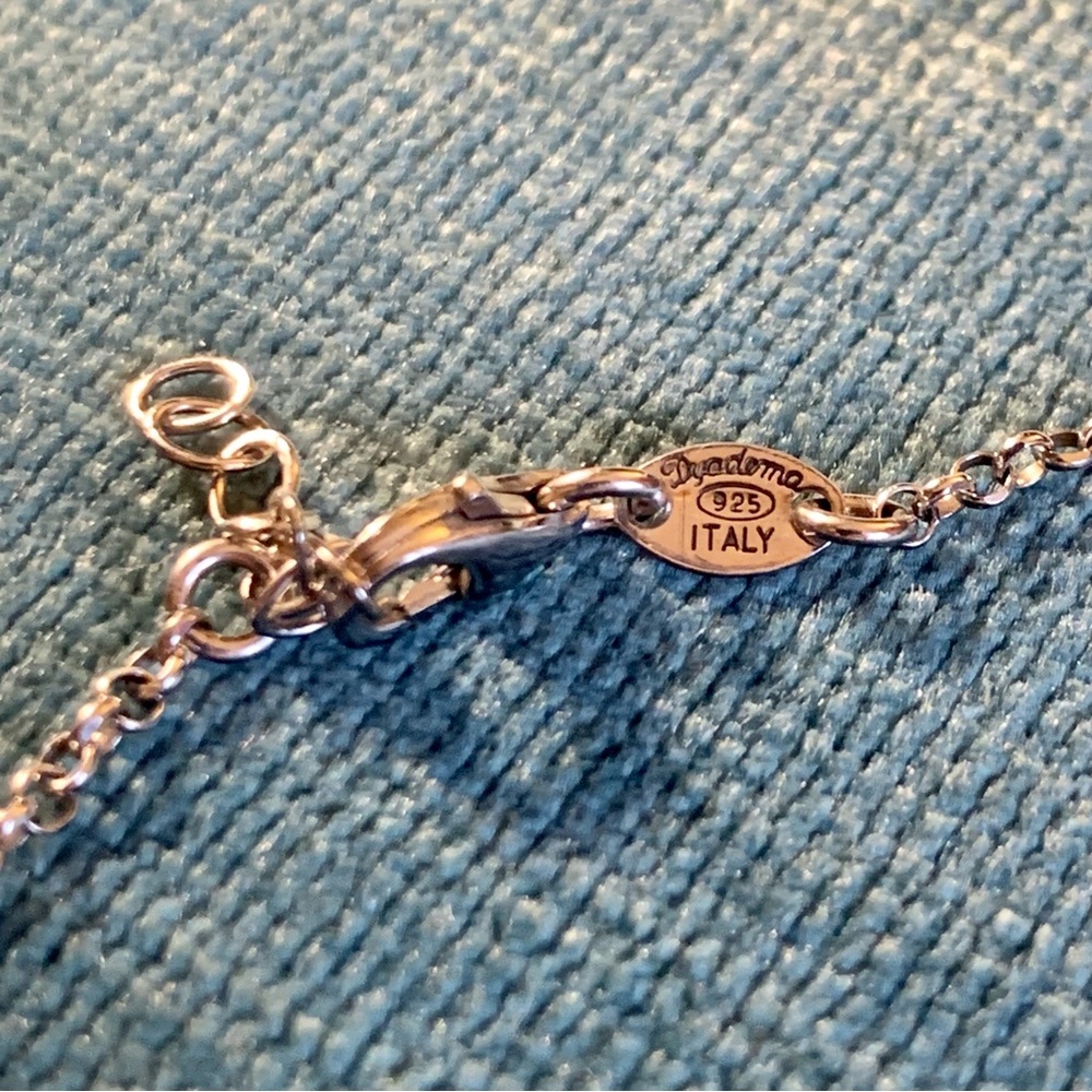 Dyadema Sterling Silver Bracelet Chain Faceted Stone Y2K Signed Italy Jewelry - Picture 3 of 7